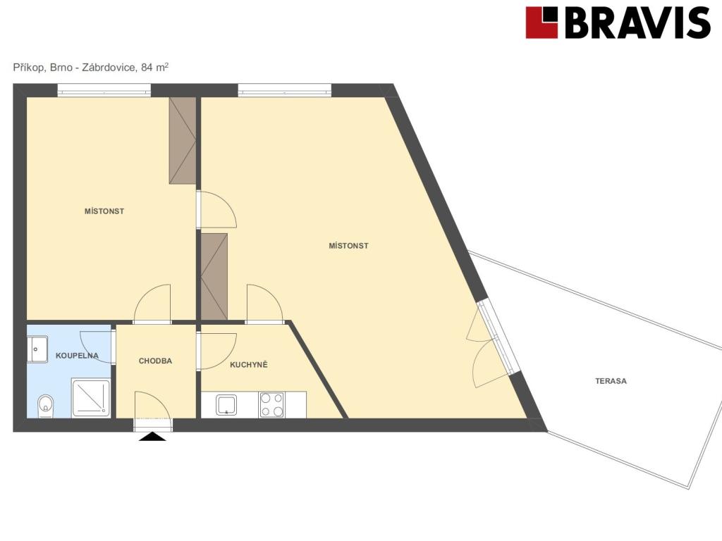 Pronájem bytu 2+kk 84 m2