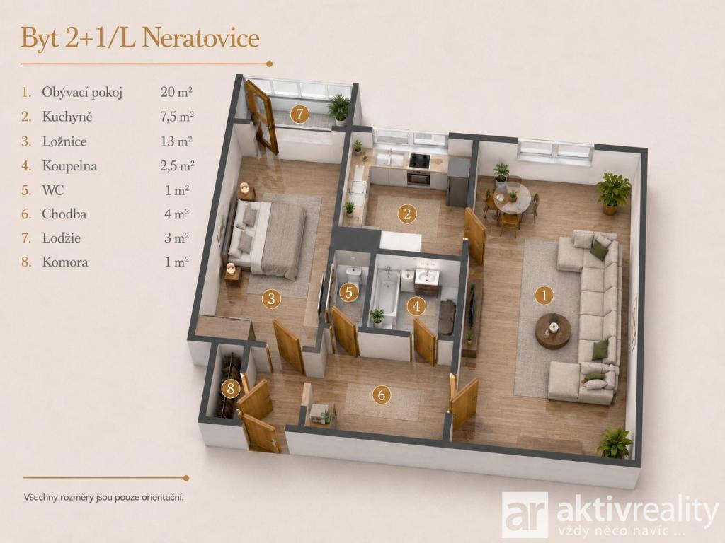 Prodej bytu 2+1 52 m2