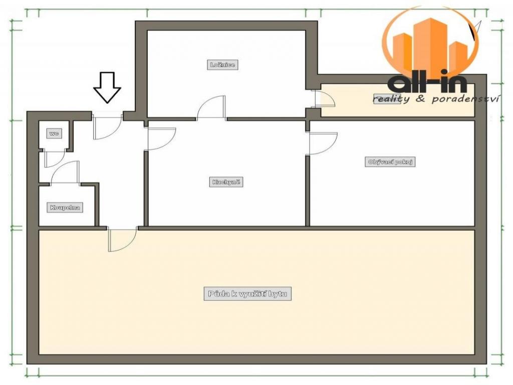 Pronajem bytu 2+1 50 m2