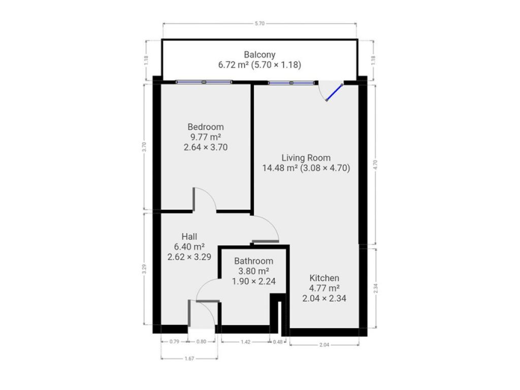 Pronájem bytu 2+kk 39 m2, Praha – náhled fotky 12