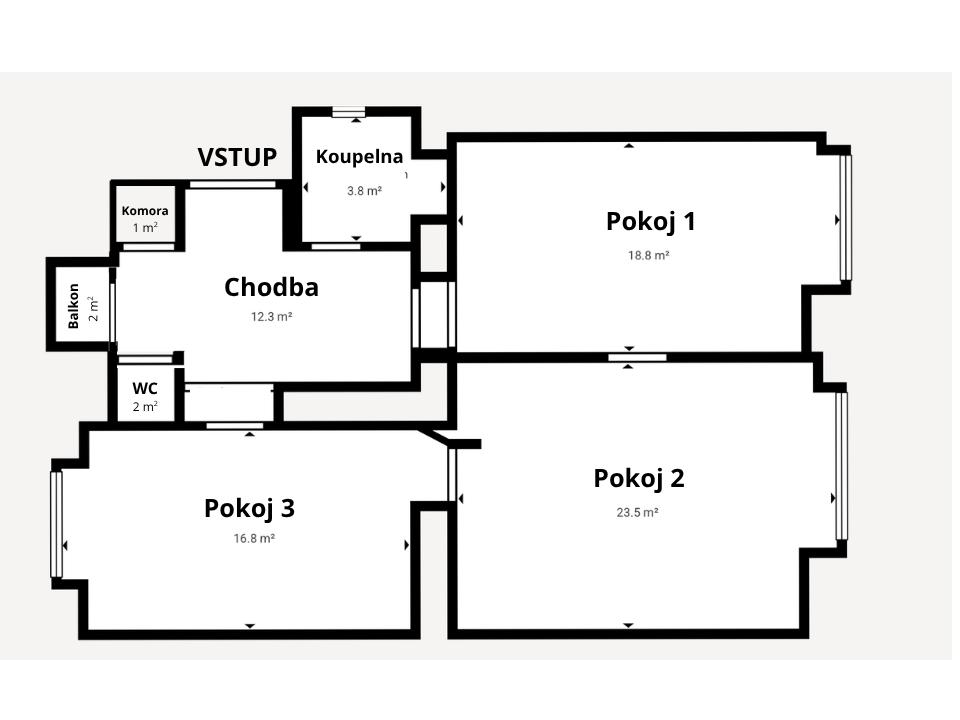 Pronájem bytu 3+kk 80 m2