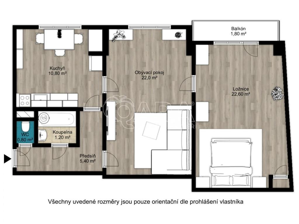 Prodej bytu 2+1 62 m2