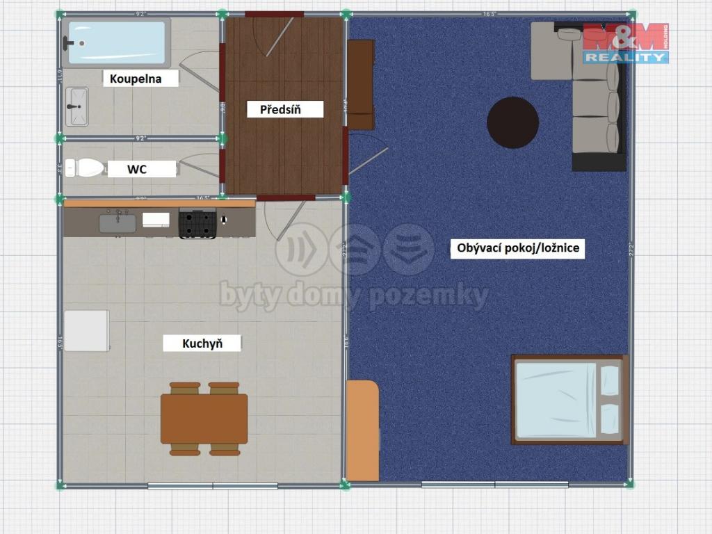 Pronajem bytu 1+1 40 m2