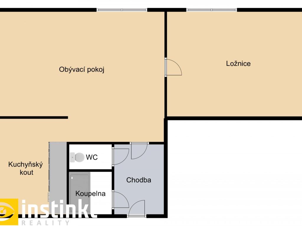 Pronájem bytu 2+kk 58 m2