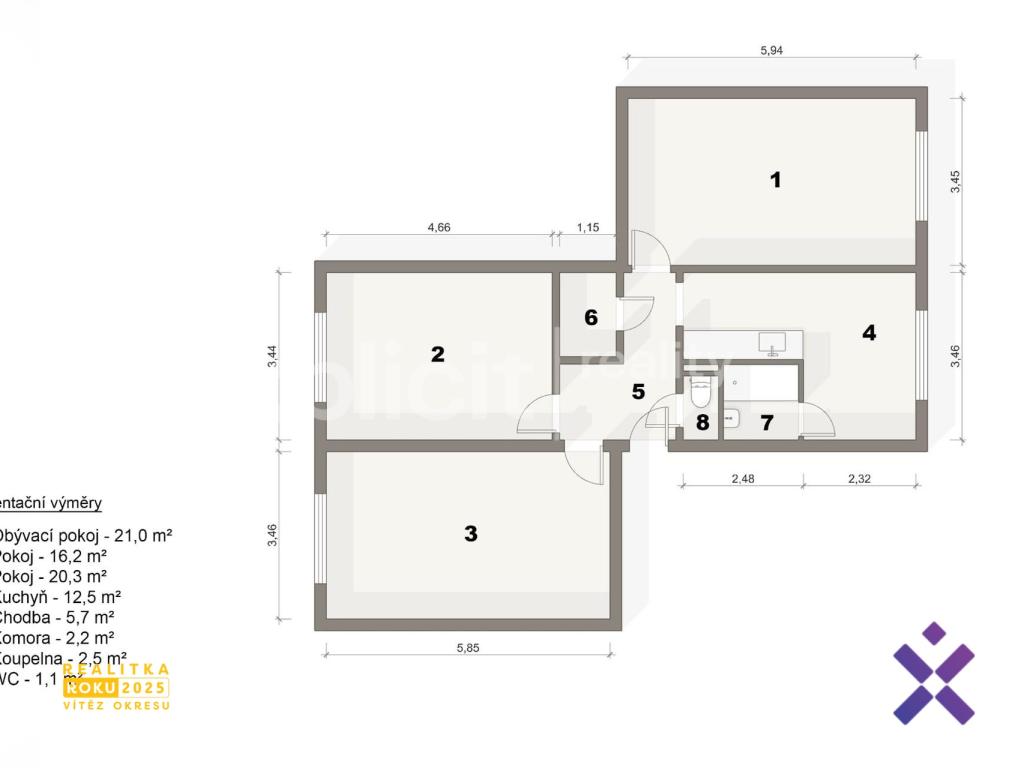 Prodej bytu 3+1 80 m2, Ústí nad Labem – náhled fotky 11