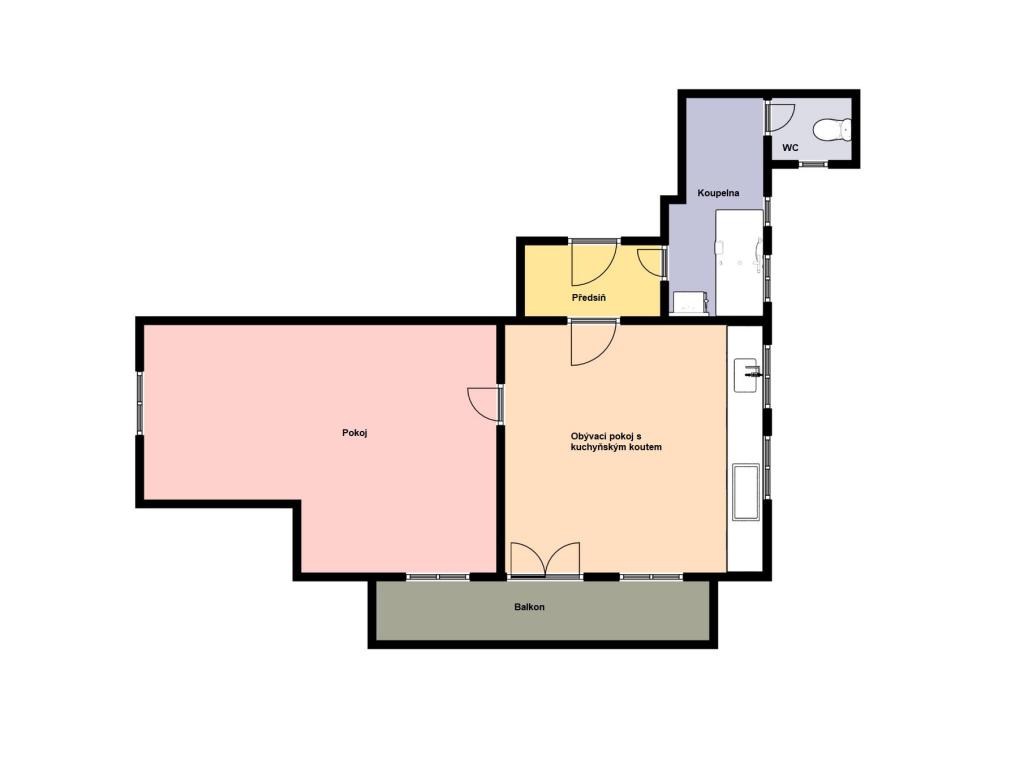 Pronájem bytu 2+kk 50 m2