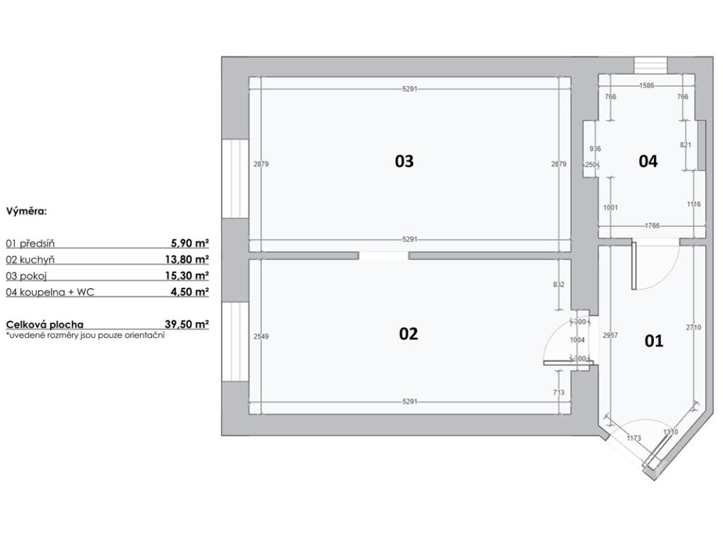 Pronájem bytu 2+kk 39 m2