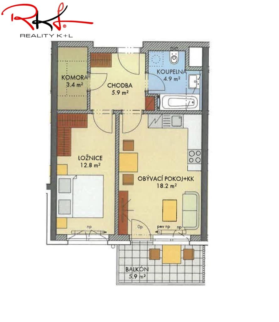 Prodej bytu 2+kk 53 m2