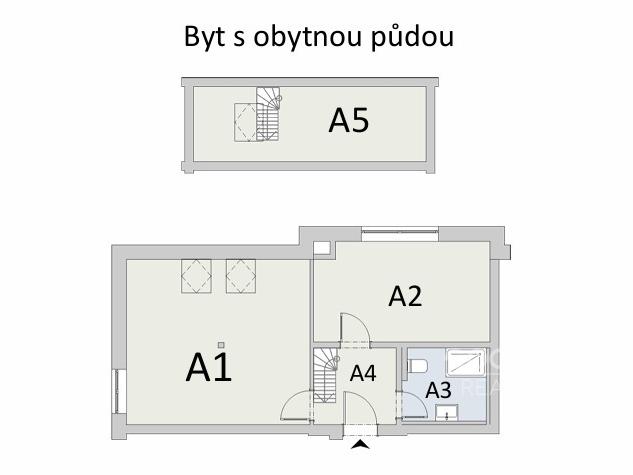 Pronájem bytu 2+kk 55 m2