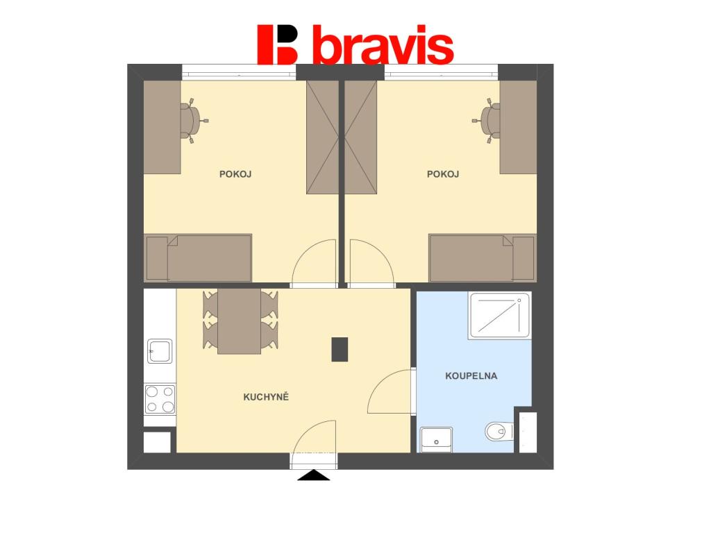 Pronájem bytu 2+1 50 m2