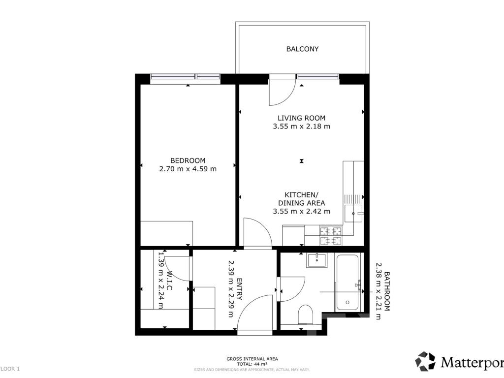 Pronájem bytu 2+kk 44 m2, Praha – náhled fotky 15