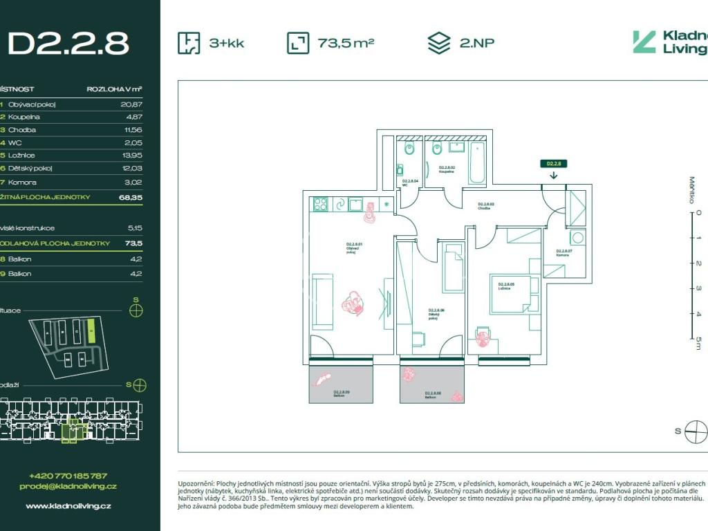 Prodej bytu 3+kk 68 m2, Kladno – náhled fotky 20