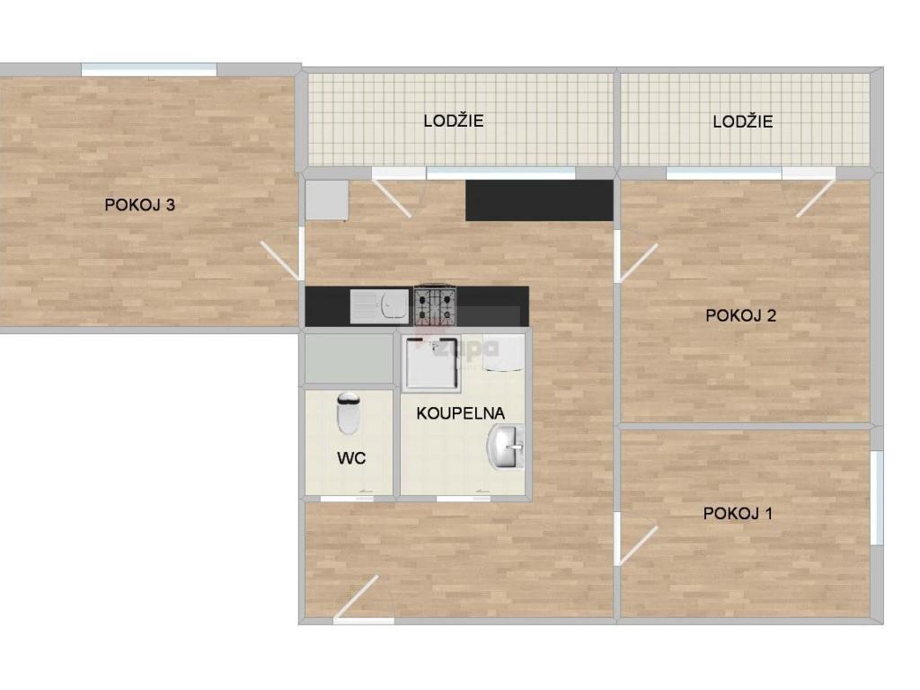 Pronájem bytu 3+kk 56 m2