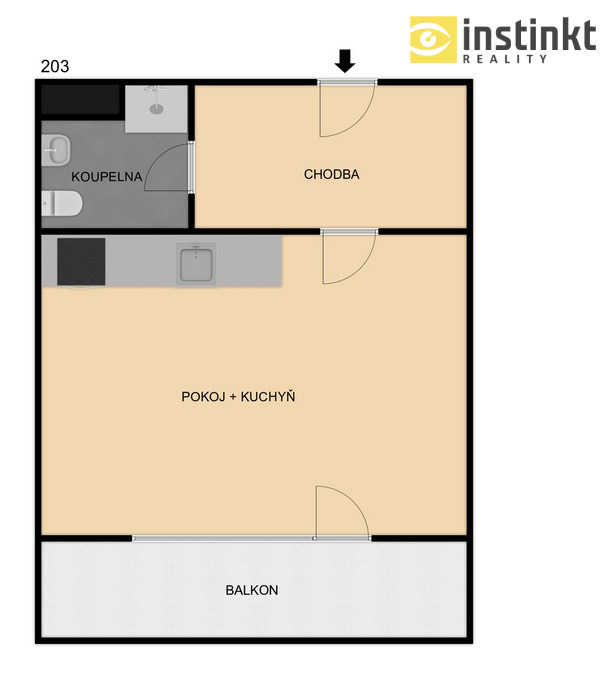 Pronájem bytu 1+kk 45 m²