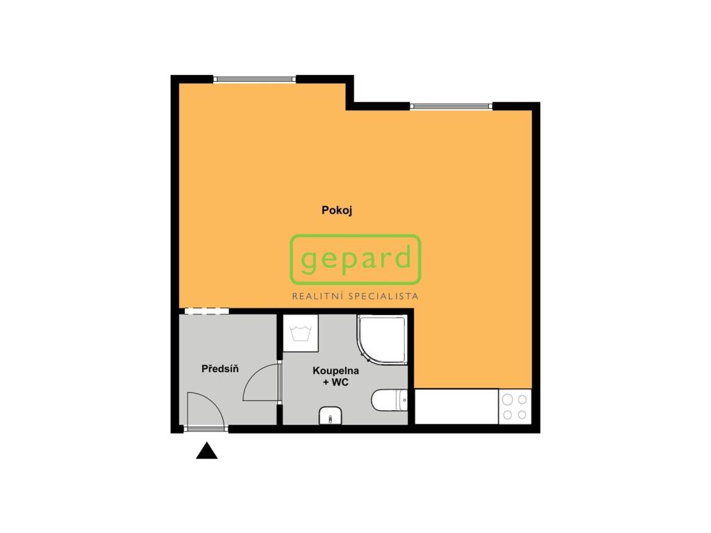 Pronájem bytu 1+kk 26 m2