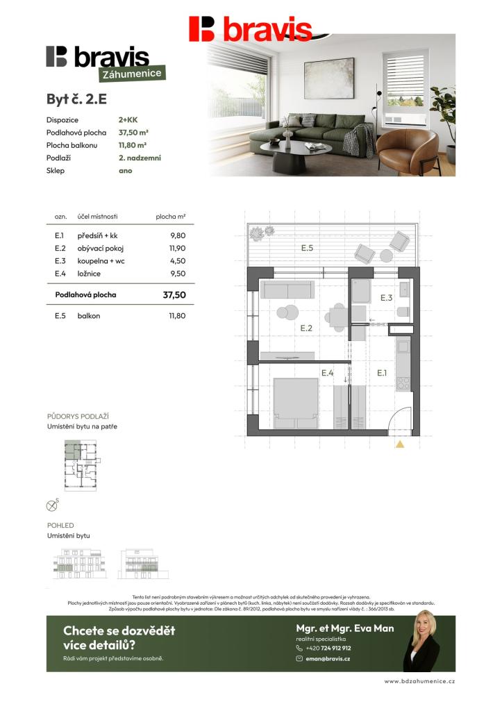 Prodej bytu 2+kk 49 m2