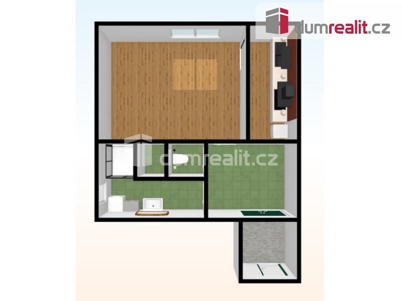 Pronájem bytu 1+kk 36 m2