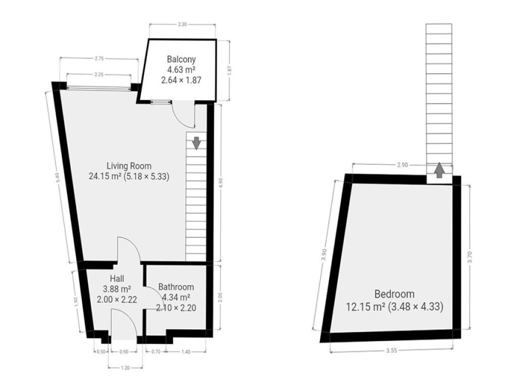 Pronájem bytu 2+kk 45 m2, Praha – náhled fotky 12