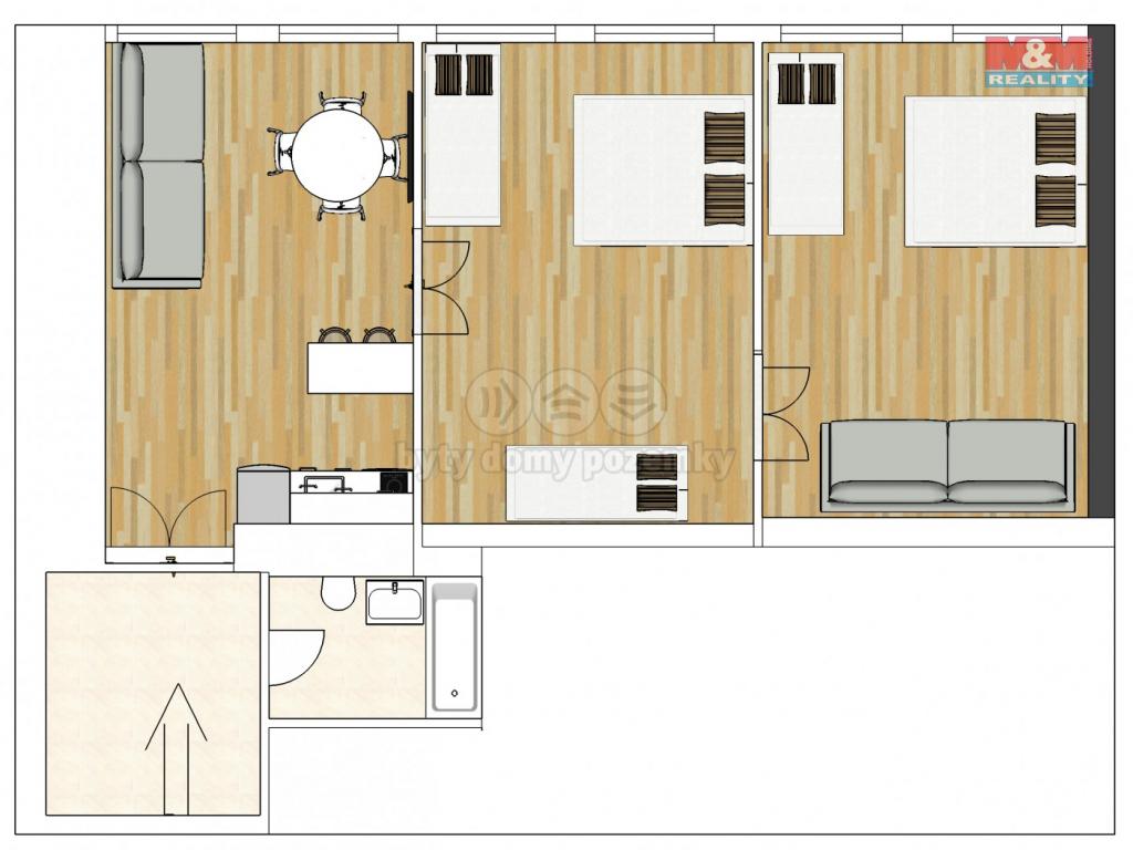 Pronajem bytu 3+kk 74 m2