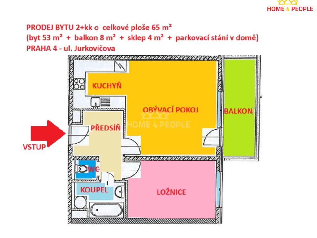 Prodej bytu 2+kk 65 m2