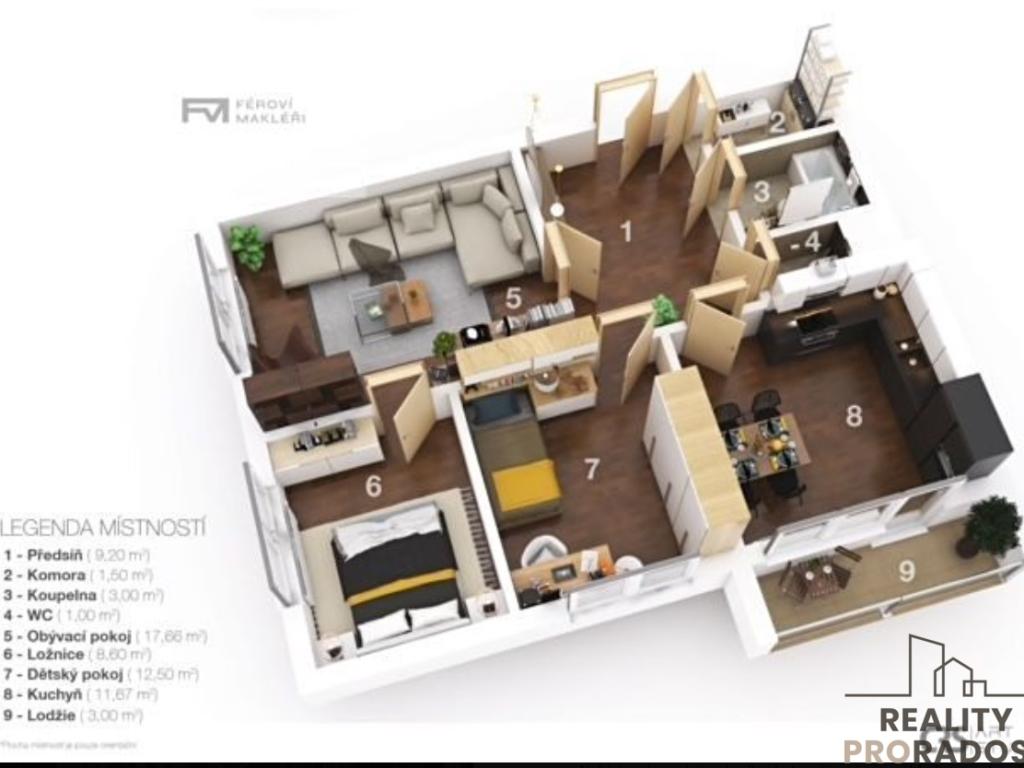 Prodej bytu 3+1 65 m2