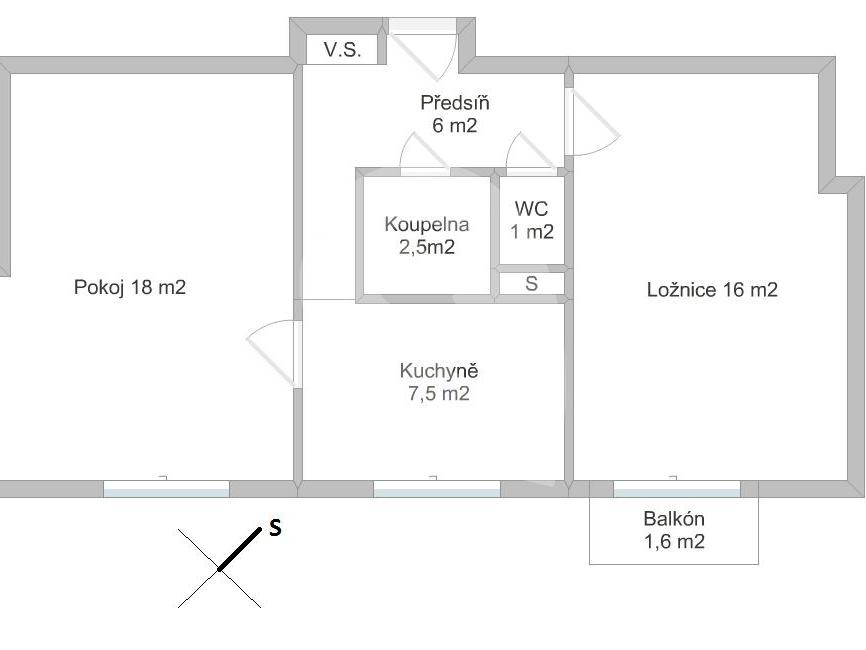 Pronájem bytu 2+1 50 m2