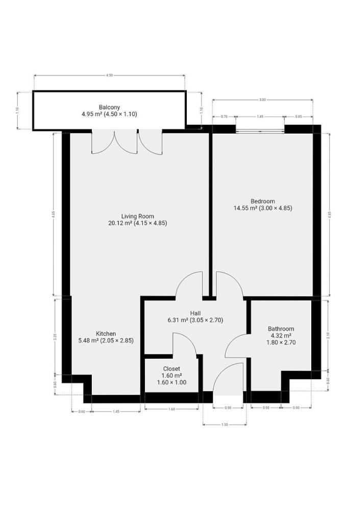 Pronájem bytu 2+kk 52 m2, Praha – náhled fotky 14