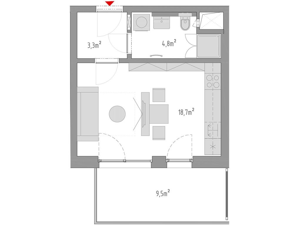Pronájem bytu 1+kk 27 m2, Brno – náhled fotky 13
