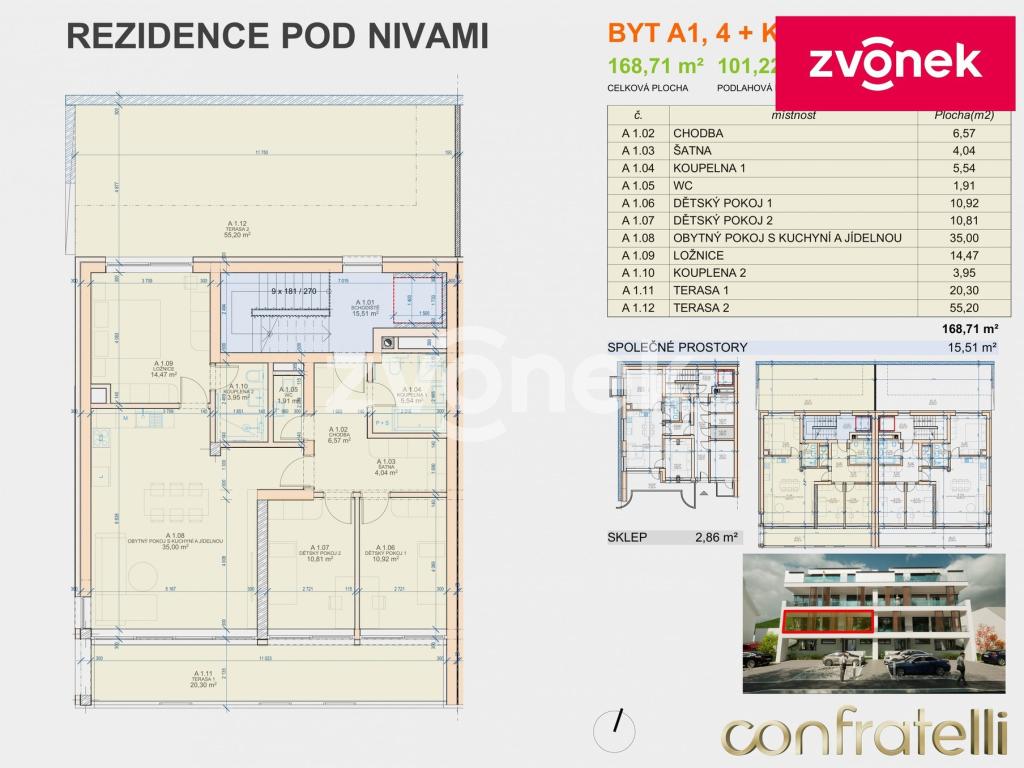 Prodej bytu 4+kk 93 m2, Zlín – náhled fotky 11