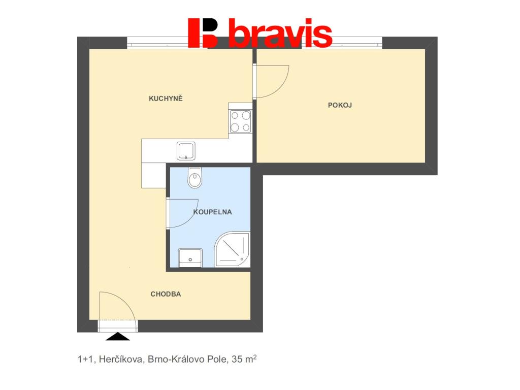 Pronájem bytu 1+1 35 m2