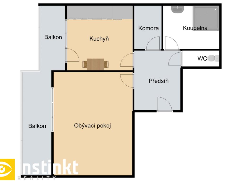 Pronájem bytu 1+1 45 m2
