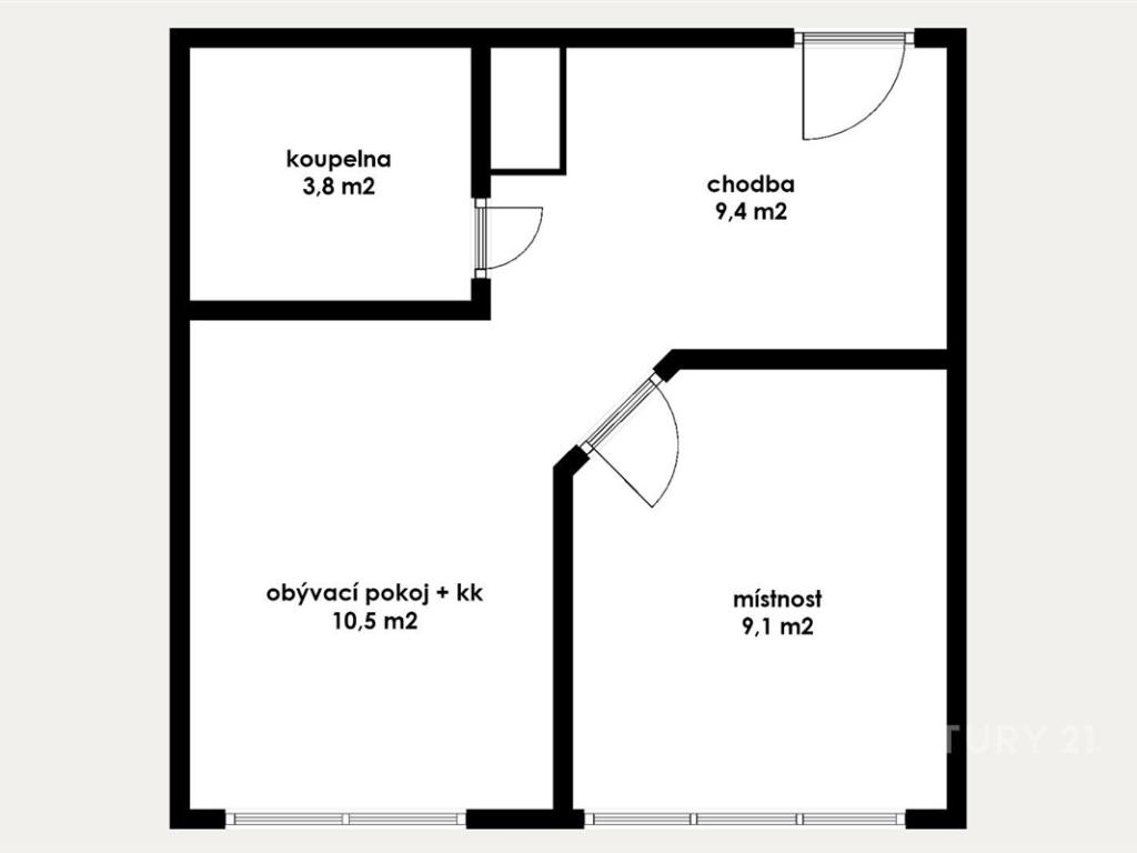 Pronájem bytu 2+kk 33 m2