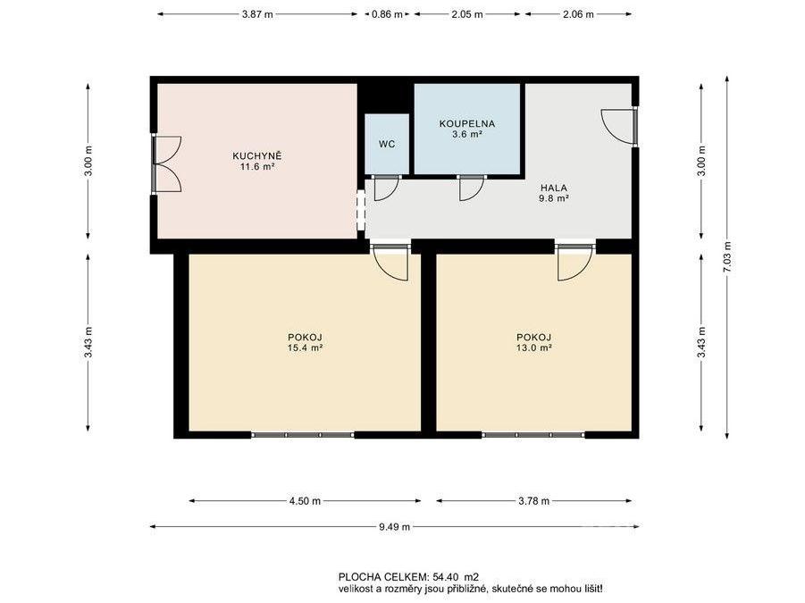 Pronájem bytu 2+1 58 m2, Hulín – náhled fotky 14