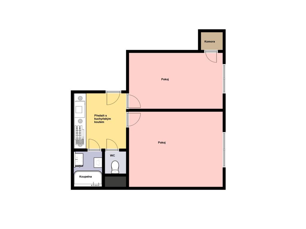 Pronájem bytu 2+kk 45 m2