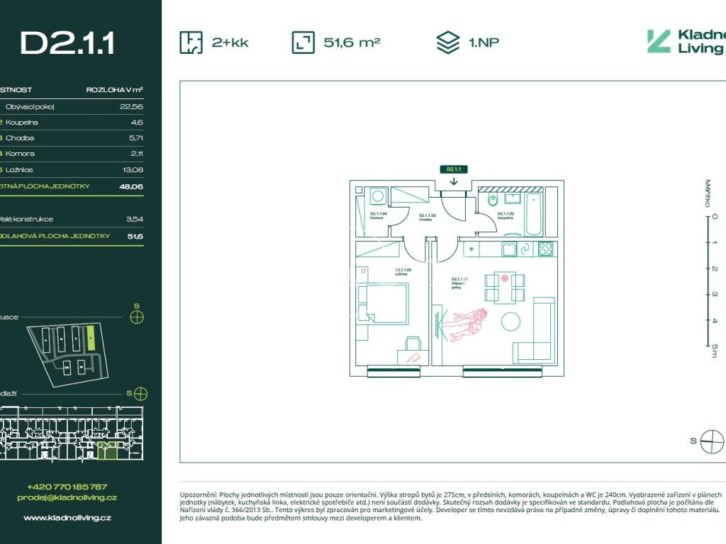 Prodej bytu 2+kk 48 m2, Kladno – náhled fotky 17
