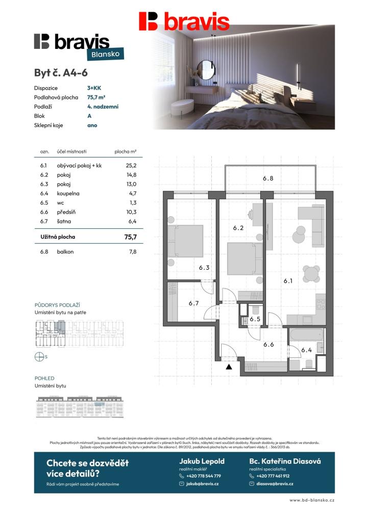 Prodej bytu 3+kk 76 m2, Blansko – náhled fotky 6