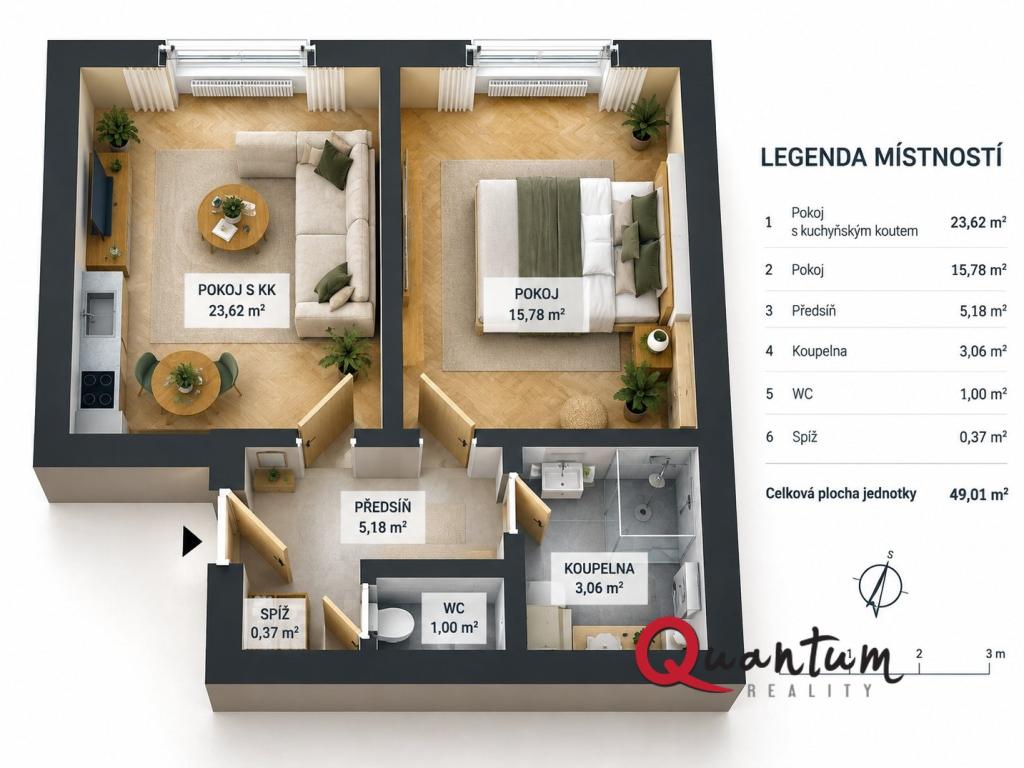 Prodej bytu 2+kk 49 m2, Praha – náhled fotky 15