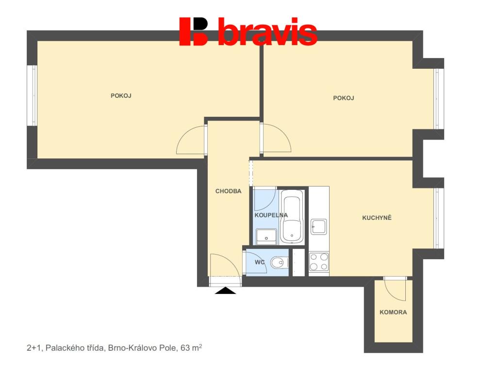Pronájem bytu 2+1 63 m2