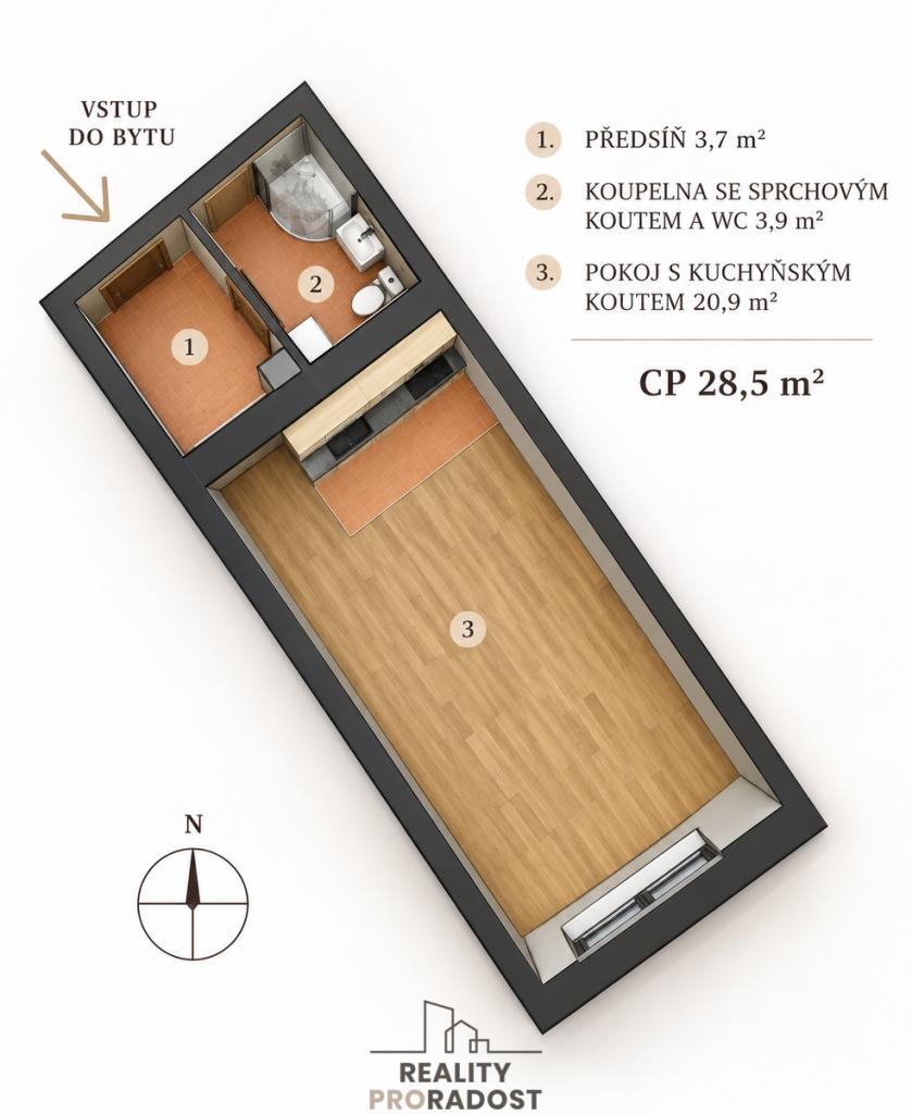 Prodej bytu 1+kk 29 m2