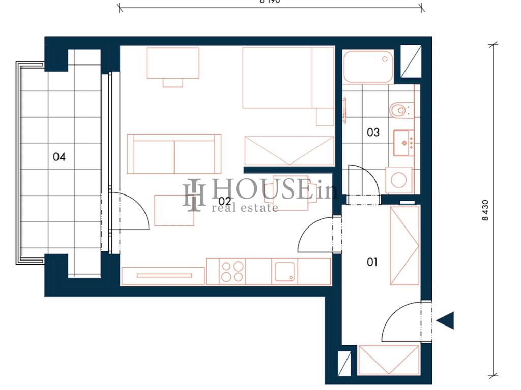 Pronájem bytu 1+kk 40 m2