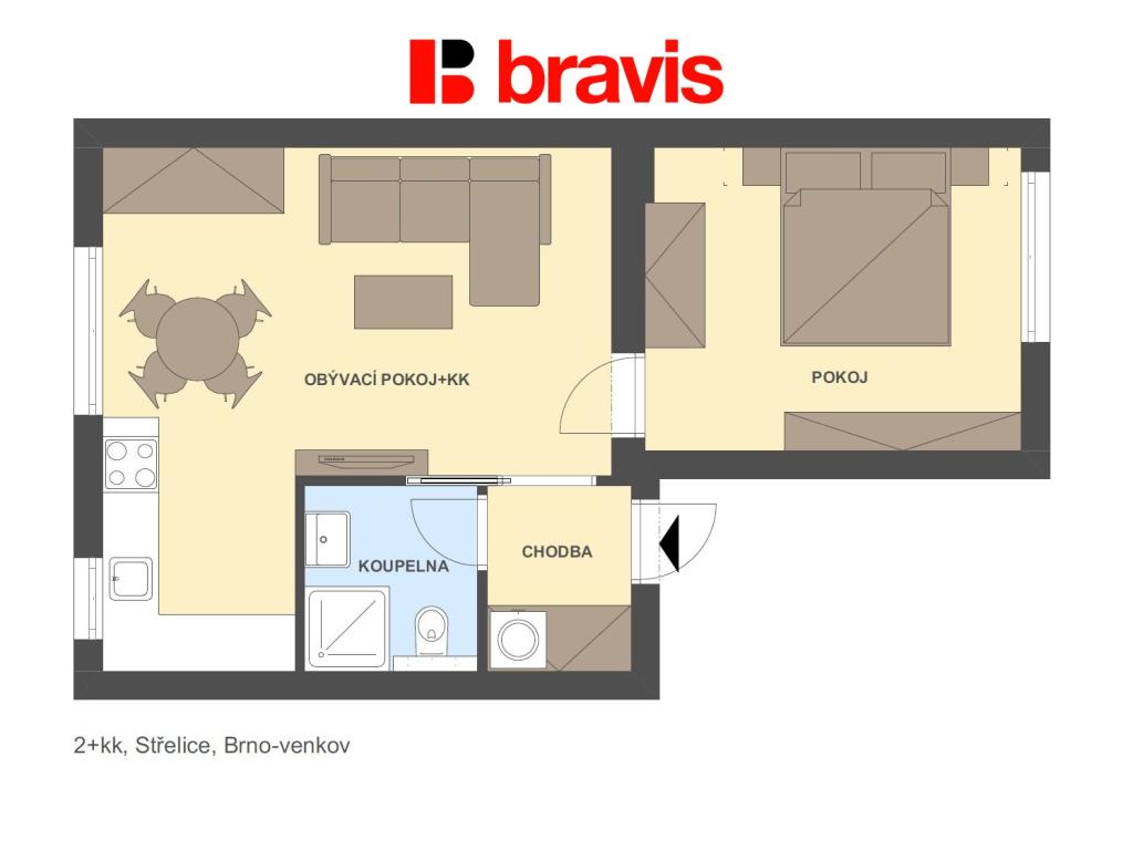 Pronájem bytu 2+kk 48 m2
