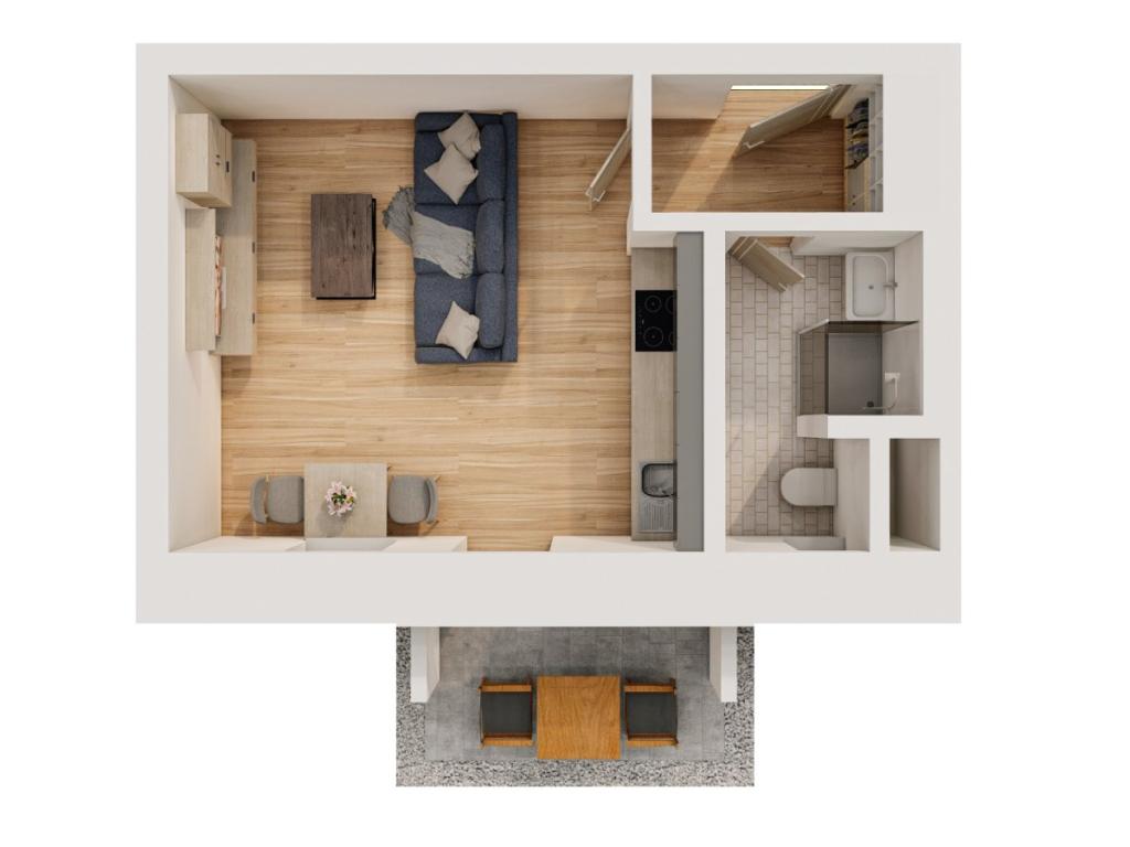 Pronájem bytu 1+kk 33 m2