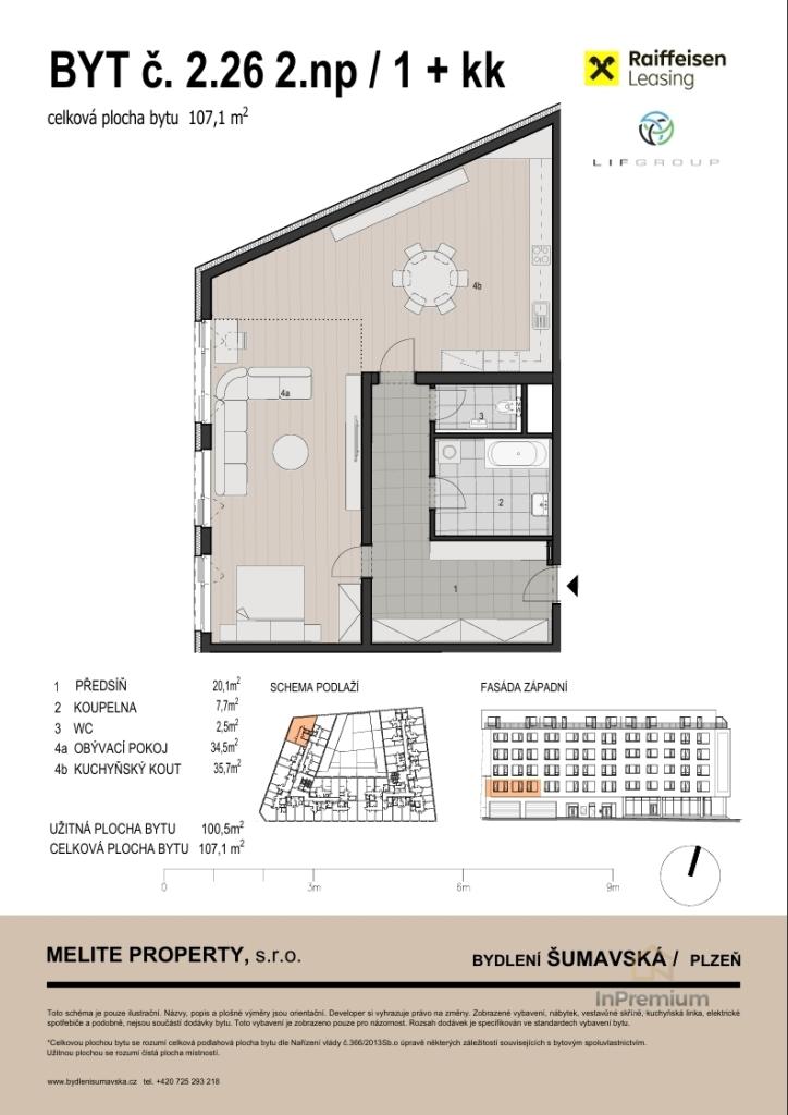 Prodej bytu 1+kk 107 m2
