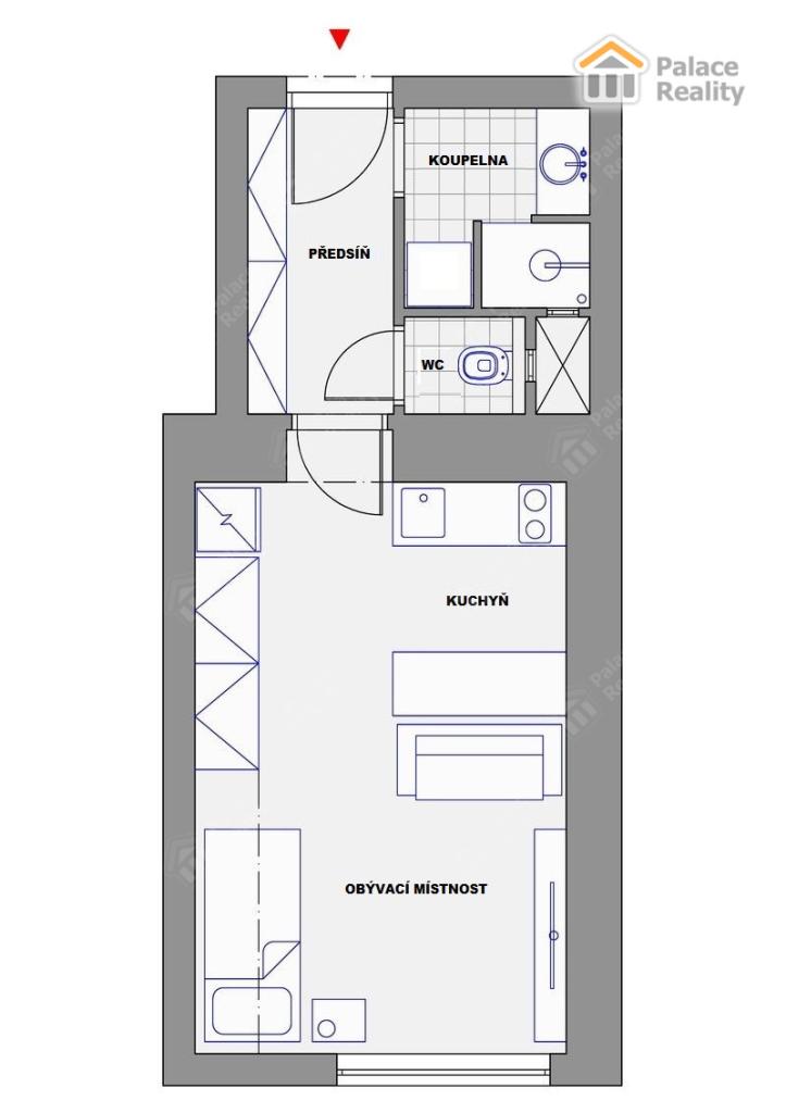 Pronájem bytu 1+kk 32 m2