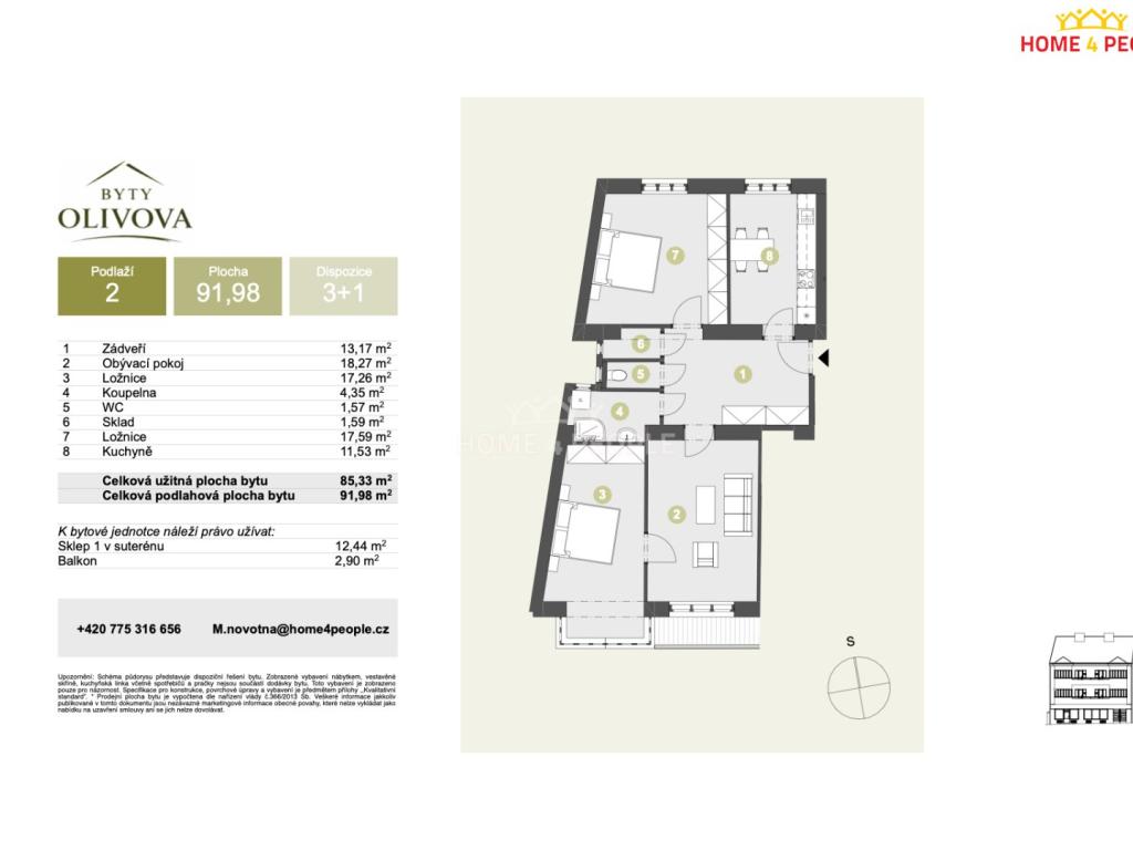 Prodej bytu 3+1 92 m2