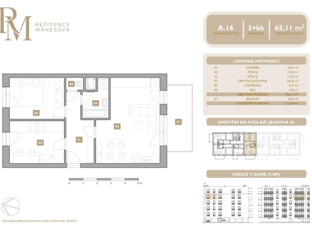 Prodej bytu 3+kk 65 m2