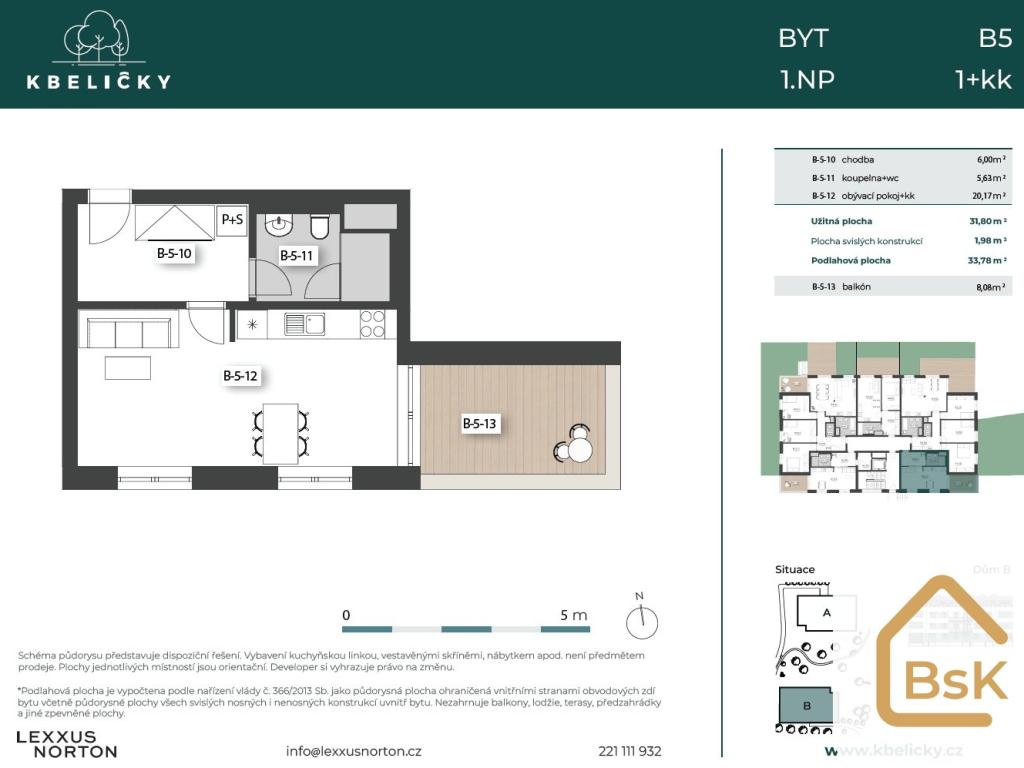 Pronájem bytu 1+kk 32 m2