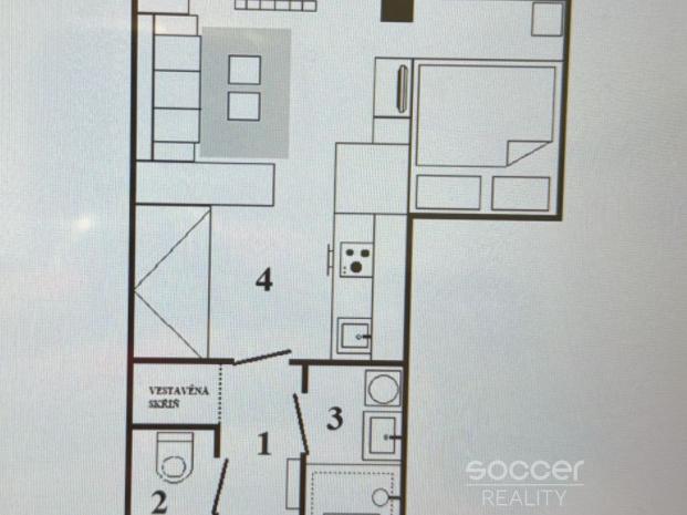 Pronájem bytu 1+kk 32 m2