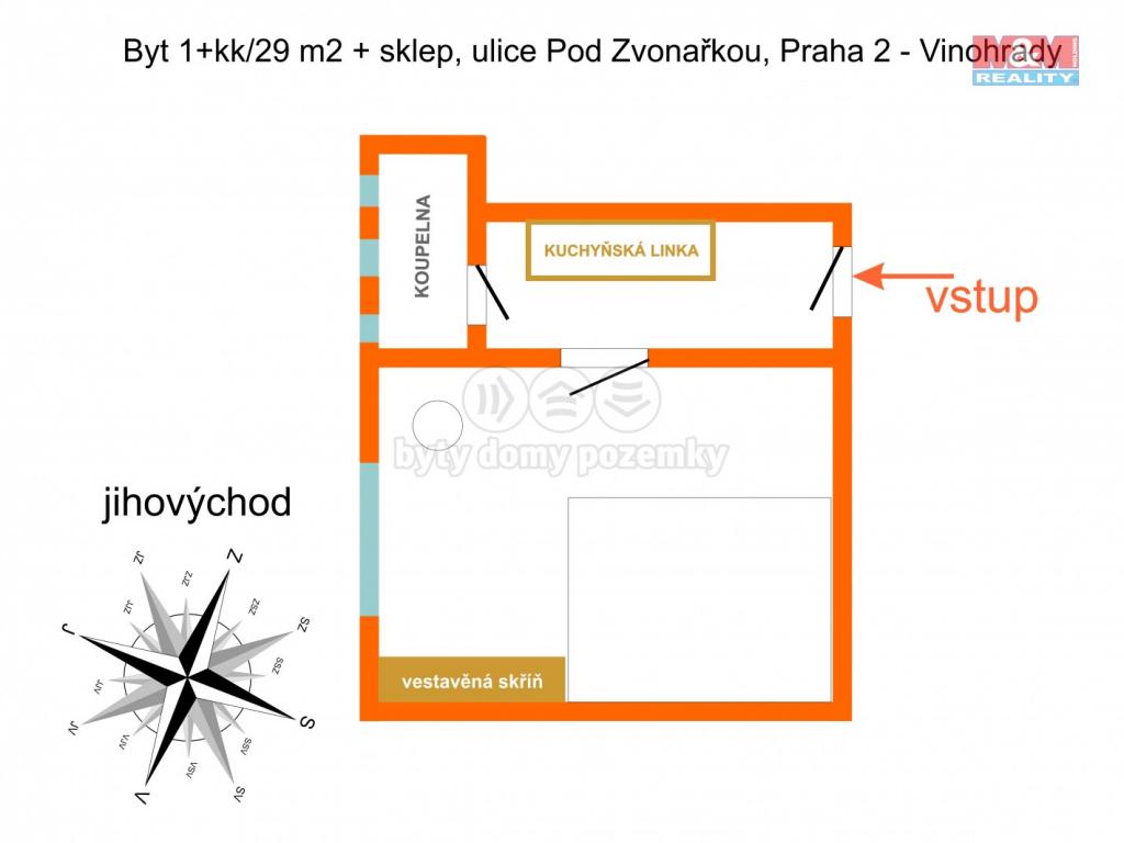 Pronajem bytu 1+kk 29 m2