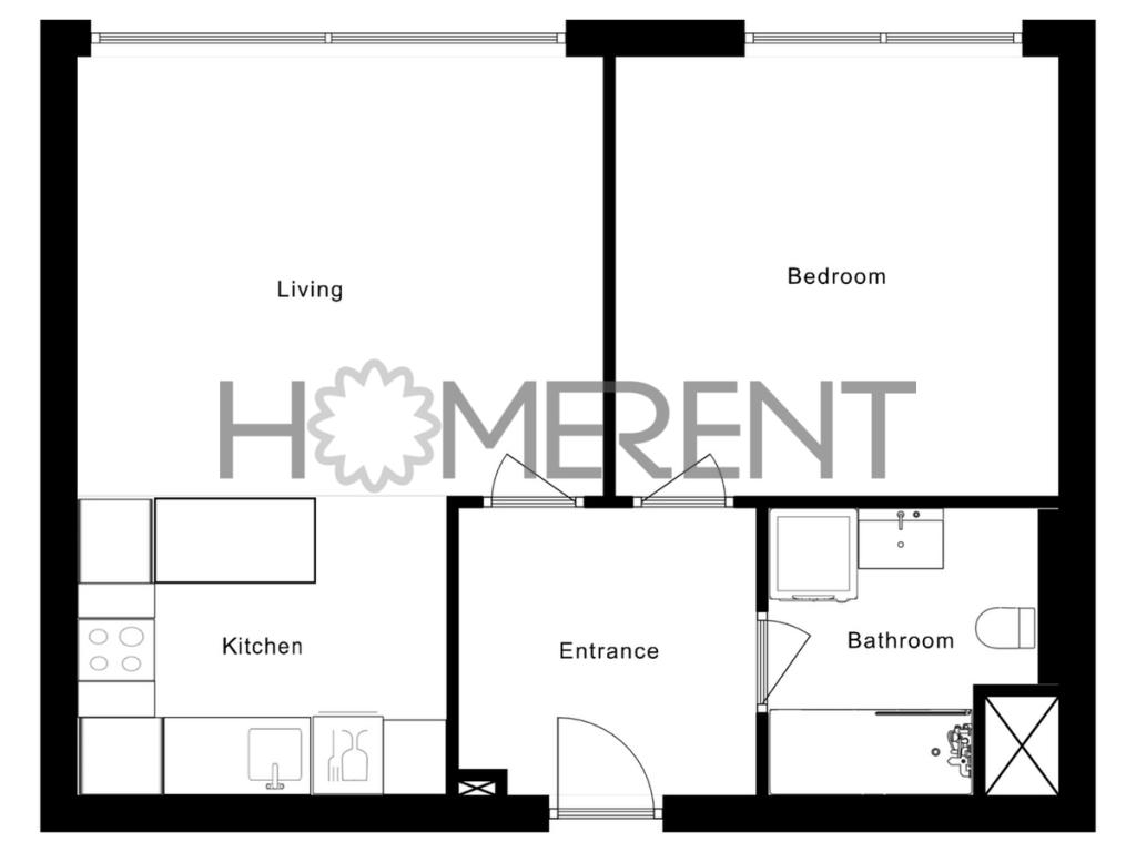 Pronájem bytu 2+kk 46 m² – pohled 4